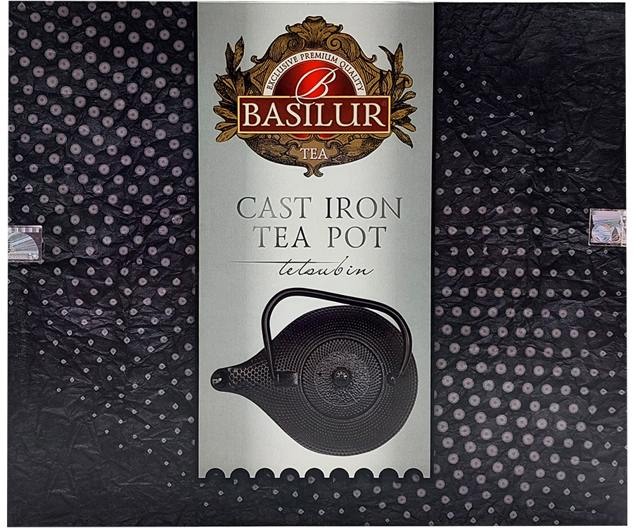 Basilur Dzbanek żeliwny – ozdobne naczynie do parzenia herbaty w czarnym kolorze o pojemności 1 l.