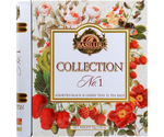 Basilur Collection No. I – zestaw czarnych i zielonych herbat; 4 smaki. Zdobiona puszka w kształcie książki. 
