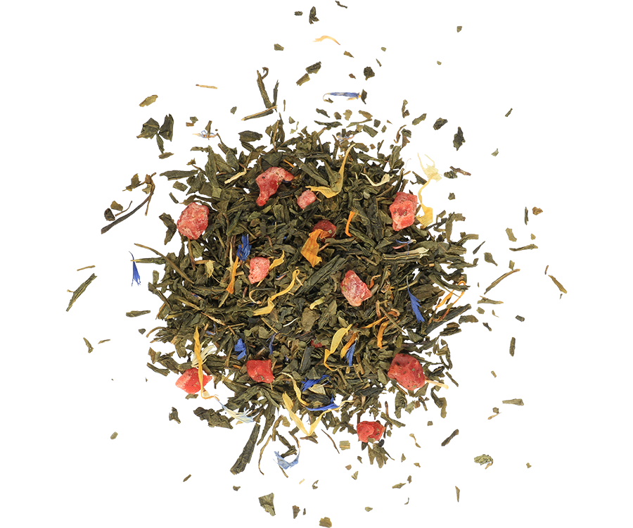 Basilur Gold Splash - zielona herbata cejlońska z dodatkiem wiśni, chabru, aksamitki oraz aromatu mięty i limonki. Ozdobne opakowanie z grafiką butelki szampana.