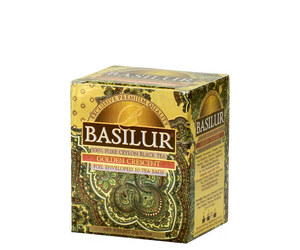 Basilur Golden Crescent - czarna herbata cejlońska w torebce. Ozdobne, złote pudełko z orientalnym motywem.