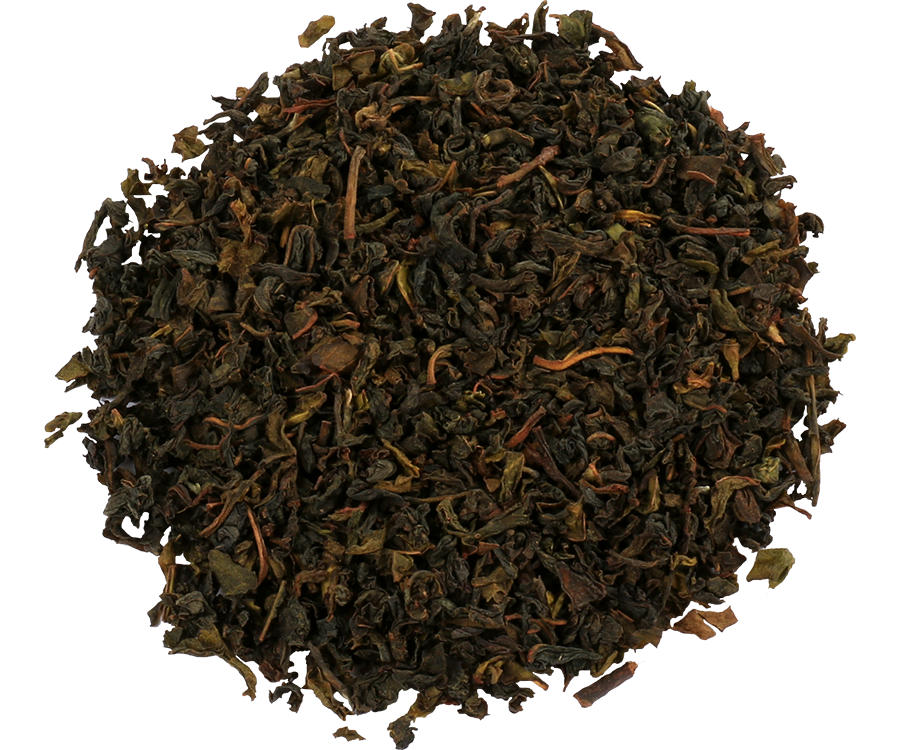 Basilur Nuwara Eliya - czarna herbata cejlońska bez dodatków, liściasta. Zielona puszka z górskim motywem.
