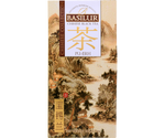 Basilur Pu Erh - liściasta herbata czerwona Pu Erh, bez dodatków. Brązowe pudełko z chińską ryciną.