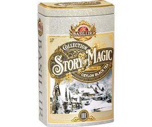 Basilur Story Of Magic Vol. III - czarna herbata cejlońska z pączkami jaśminu i aromatu lodów wiśniowych w puszce.