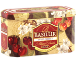 Basilur Sweet Cherry - czarna herbata cejlońska z dodatkiem aromatu słodkiej wiśni. Ozdobna puszka z owocową grafiką.