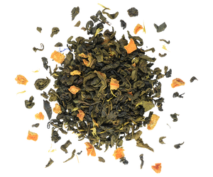 Basilur Winter Avenue III - zielona herbata cejlońska z dodatkiem chabru, skórki cytryny oraz naturalnym aromatem limonki i mięty. Prezentowa puszka w kształcie domku.