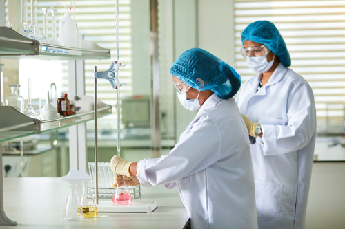 Dwie kobiety pracujące w laboratorium Basilur.