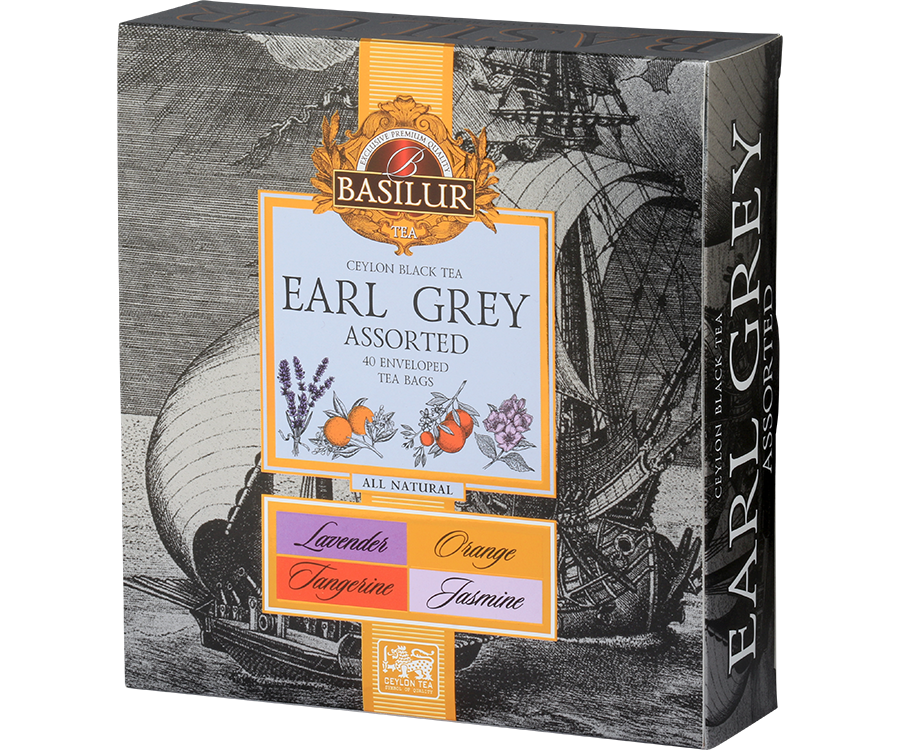 Basilur Earl Grey Assorted - herbata cejlońska w 4 smakach na prezent