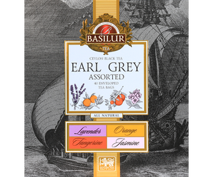 Basilur Earl Grey Assorted - herbata cejlońska w 4 smakach na prezent