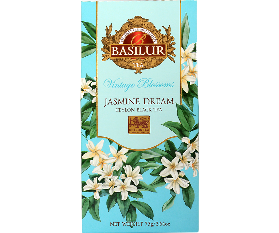 Basilur Jasmine Dream - Liście czarnej herbaty cejlońskiej Nuwara Eliya z dodatkiem jaśminu.