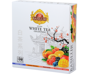 Basilur White Tea Assorted - biała herbata cejlońska w 4 smakach na prezent