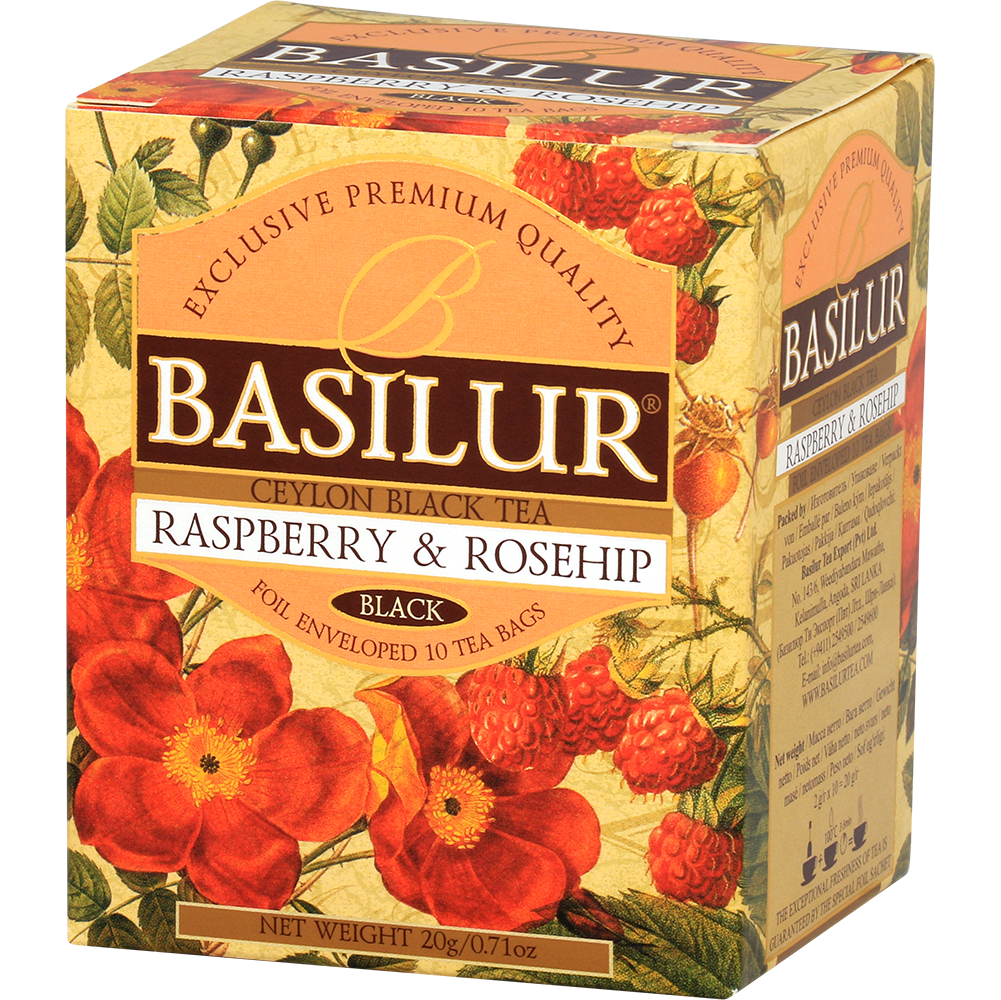 Basilur - Raspberry & Rosehip in envelopes - 10 x 2 g – Basilur Tea Poland