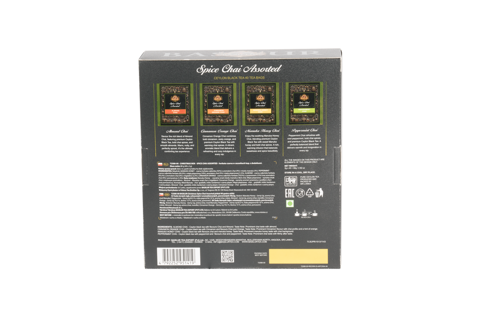 Zestaw herbat Basilur Spice Chai Assorted – eleganckie pudełko prezentowe z 40 torebkami