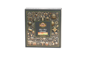 Zestaw herbat Basilur Spice Chai Assorted – eleganckie opakowanie świąteczne z 40 torebkami herbat czarnych.
