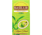 Basilur Apple Vanilla - listki zielonej herbaty cejlońskiej Young Hyson z dodatkiem ananasa, szarłatu oraz aromatu wanilii i jabłka.