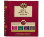 Basilur Gin & Tonic Tea Red Limited Edition – zestaw 4 zielonych herbat cejlońskich, które wzbogacono o aromaty ginu i toniku. Kopertowane saszetki zostały umieszczone w elegancko zdobionej, metalowej książce.