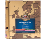 Basilur Breakfast Tea Europe - zestaw czarnych herbat śniadaniowych w 4 odsłonach. Metalowa puszka otwierana jak książka.