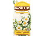 Basilur Camomile - ziołowa herbata skomponowana ze starannie dobranych suszonych kwiatów rumianku. Opakowanie z kwiatowym motywem.