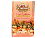 Basilur Christmas Fruit Infusions Assorted - zestaw bezkofeinowych herbat z dodatkiem owoców i korzennych przypraw. Ozdobne pudełko ze świątecznym motywem.