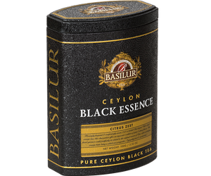 Basilur Citrus Zest - czarna herbata cejlońska z dodatkiem pomarańczy, imbiru, cynamonu oraz aromatu Chai i pomarańczy w puszce.