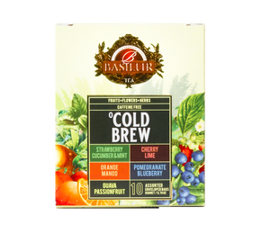 Basilur Cold Brew Assorted – zestaw 5 smaków herbat bezkofeinowych z kolekcji Cold Brew. 