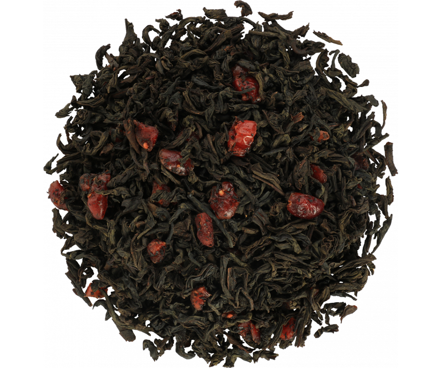 Basilur Cranberry - listki czarnej herbaty cejlońskiej Orange Pekoe z dodatkiem owoców żurawiny.