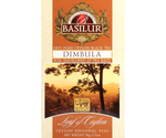 Basilur Dimbula - cejlońska herbata czarna ekspresowa bez dodatków. Żółte, ozdobne pudełko z cejlońskim pejzażem.