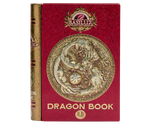 Basilur Dragon Tea Book Vol. I - czarna liściasta herbata cejlońska z prażonymi migdałami zamknięta w bogato zdobionej puszce w kształcie książki z motywem mistycznego smoka.