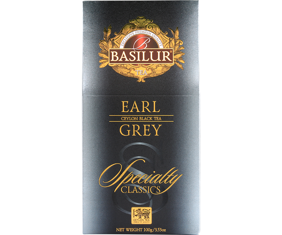 Basilur Earl Grey - listki czarnej herbaty cejlońskiej z dodatkiem bergamotki.
