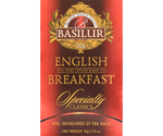 Basilur English Breakfast - czarna herbata cejlońska w ozdobnej, czerwonej kopercie. 