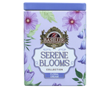 Basilur Floral Dream - listki czarnej herbaty cejlońskiej Orange Pekoe z dodatkiem pączków jaśminu, płatków róży oraz aromatem róży i naturalnym aromatem wanilii. Mini puszka w pastelowych kolorach.