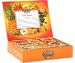 Basilur Fruit Infusion Assorted – zestaw 6 smaków naparów owocowych bez kofeiny z kolekcji Fruit Infusions. Ozdobne opakowanie z owocowym motywem.