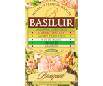Basilur Green Tea Bouquet Assorted - zestaw 5 smaków herbat z kolekcji Bouquet w ozdobnym pudełku z kwiatowym motywem.