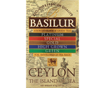 Basilur Island Tea – zestaw 5 herbat cejlońskich. Ozdobne opakowanie z motywem kartograficznym.