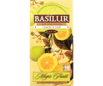 Basilur Lemon & Lime - czarna herbata cejlońska z dodatkiem ananasa, werbeny cytrynowej, chabru, limonki oraz aromatu cytryny i limonki. Ozdobne opakowanie z owocowym motywem.
