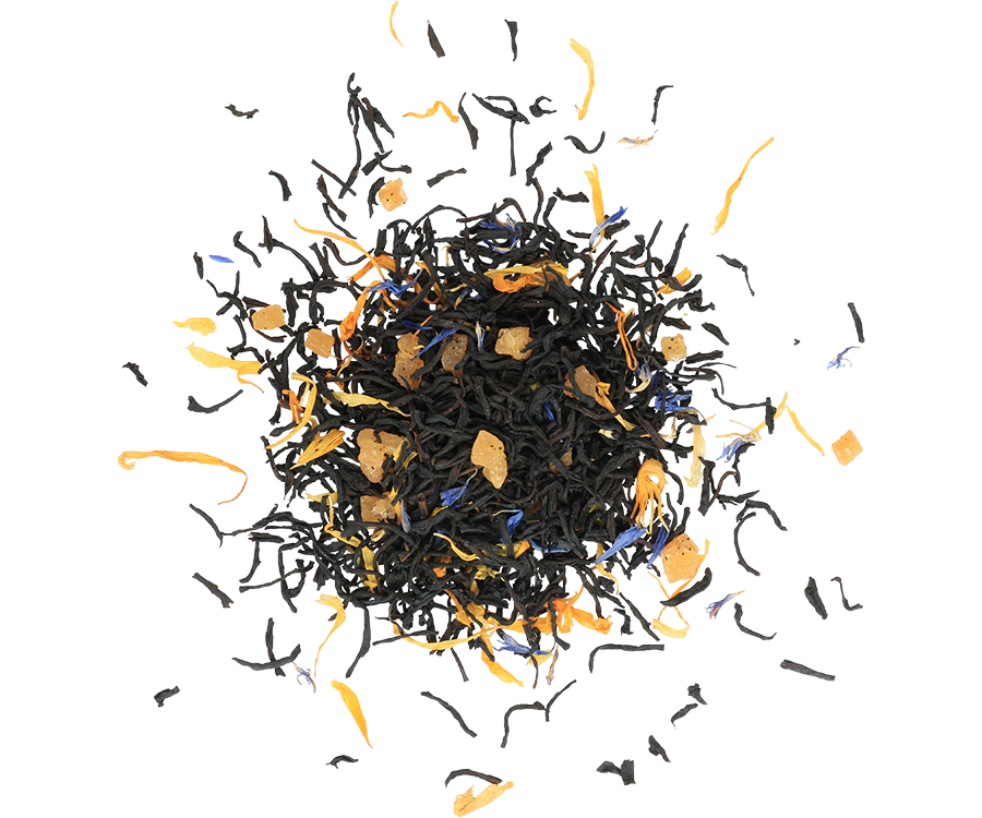 Basilur Magic Evening - czarna herbata cejlońska z dodatkiem ananasa, chabru, nagietka oraz aromatu czerwonych winogron. Ozdobne opakowanie z grafiką butelki szampana.
