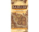 Basilur Masala Chai - czarna herbata cejlońska z dodatkiem przypraw w ekspresowych torebkach. Ozdobne złote pudełko z orientalnym motywem.