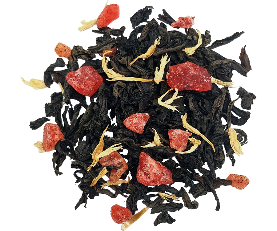 Basilur Midnight Magic - czarna liściasta herbata cejlońska z dodatkiem owoców wiśni, płatków chabru oraz aromatu lodów wiśniowych. Ozdobna puszka z motywem świątecznym.