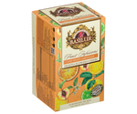 Basilur Mix Fruit Lemonade -  herbata bezkofeinowa z mango, ananasem i cytrusami zapakowana pojedynczo w ozdobne koperty. Ozdobne pudełko z owocowym motywem.