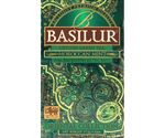 Basilur Moroccan Mint - torebka ekspresowa z cejlońską, zieloną herbatą z dodatkiem mięty pieprzowej i naturalnego aromatu marokańskiej mięty. Ozdobna, zielona koperta z orientalnym motywem. 