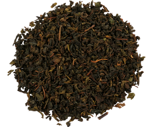 Basilur Nuwara Eliya - czarna herbata cejlońska bez dodatków, liściasta. Zielona puszka z górskim motywem.