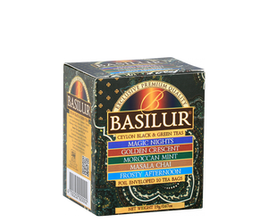Basilur Oriental Assorted - zestaw 5 smaków herbat w ozdobnym pudełku z orientalnym motywem.