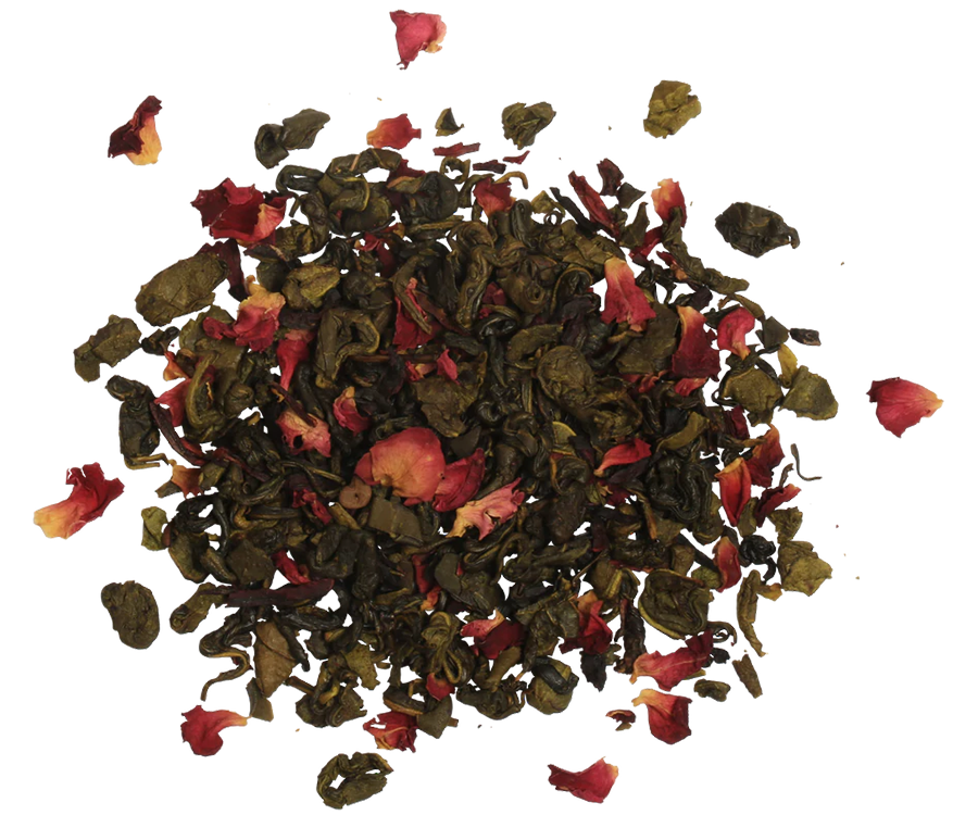 Basilur Rose Fantasy - liście zielonej herbaty cejlońskiej z płatkami róży i hibiskusem