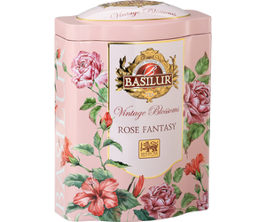 Basilur Rose Fantasy - zielona herbata cejlońska z różą w puszce
