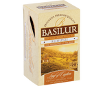 Basilur Ruhunu - cejlońska herbata czarna, ekspresowa bez dodatków. Kremowe, ozdobne pudełko ze zdjęciem plantacji herbaty.