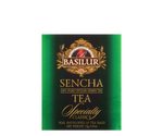 Basilur Sencha - zielona herbata cejlońska Sencha w ozdobnej, zielonej kopercie.