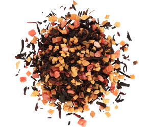 Basilur Strawberry&Raspberry - owocowa herbata bezkofeinowa z dodatkiem papai, jabłka, wiśni, truskawki, jagód goji, hibiskusa oraz aromatu truskawki i maliny. Ozdobna puszka z owocowym motywem.