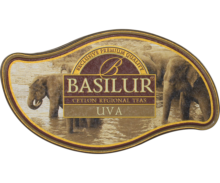 Basilur Uva - czarna herbata cejlońska bez dodatków, liściasta w puszce.