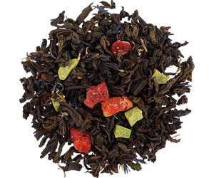 Basilur Act II Joyful Hearts - czarna herbata cejlońska Orange Pekoe z dodatkiem owoców wiśni, papai, chabrem oraz aromatem cynamonu i cytrusów. Ozdobne opakowanie 3D z motywem świątecznym.