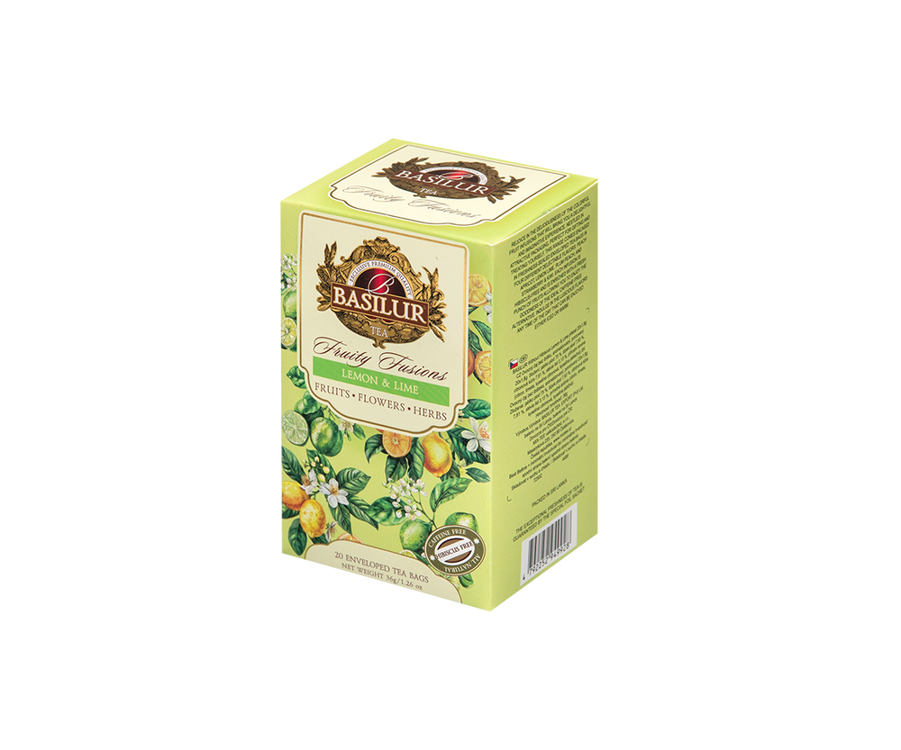 Herbata Basilur Fruity Fusions Lemon & Lime – przód opakowania