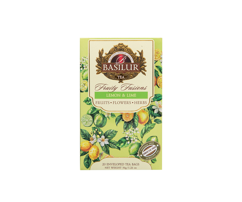 Herbata Basilur Fruity Fusions Lemon & Lime – front opakowania 20 torebek